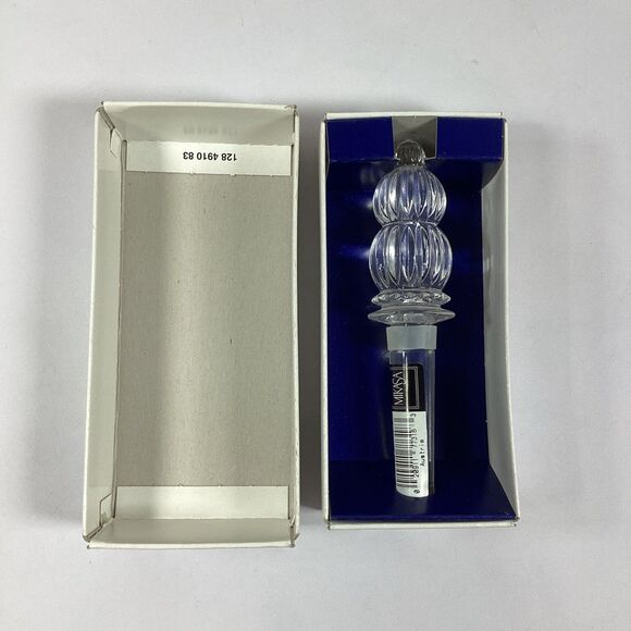 Mikasa Monterey Glass Bottle Stopper Elegant Finial Decanter Wine New In Box - Picture 7 of 12